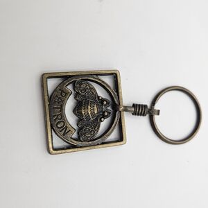 Patron Tequila Bronze Keychain with Bee Design